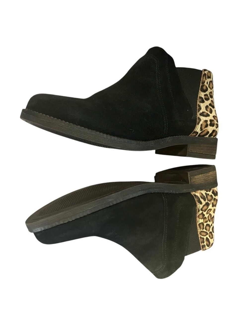 Clarks Demi Beat Leopard Pony Hair Suede Ankle Booties 9M - Picture 4 of 9